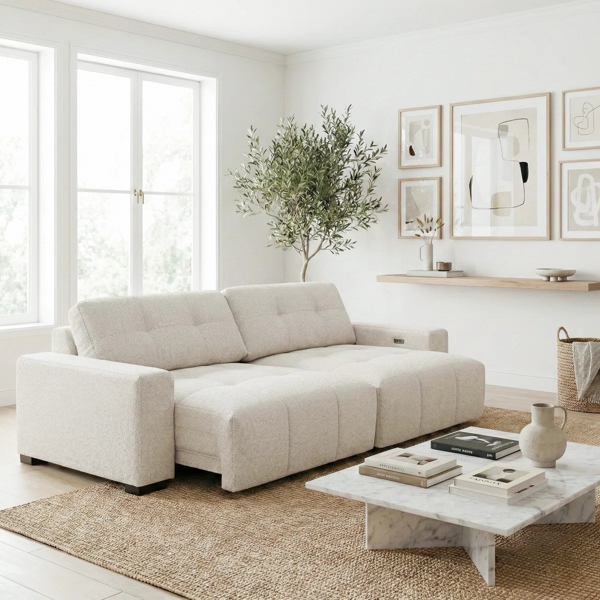 Motion Luxe Power Slider Sofa | 3-Seater Motorized Sofa with USB