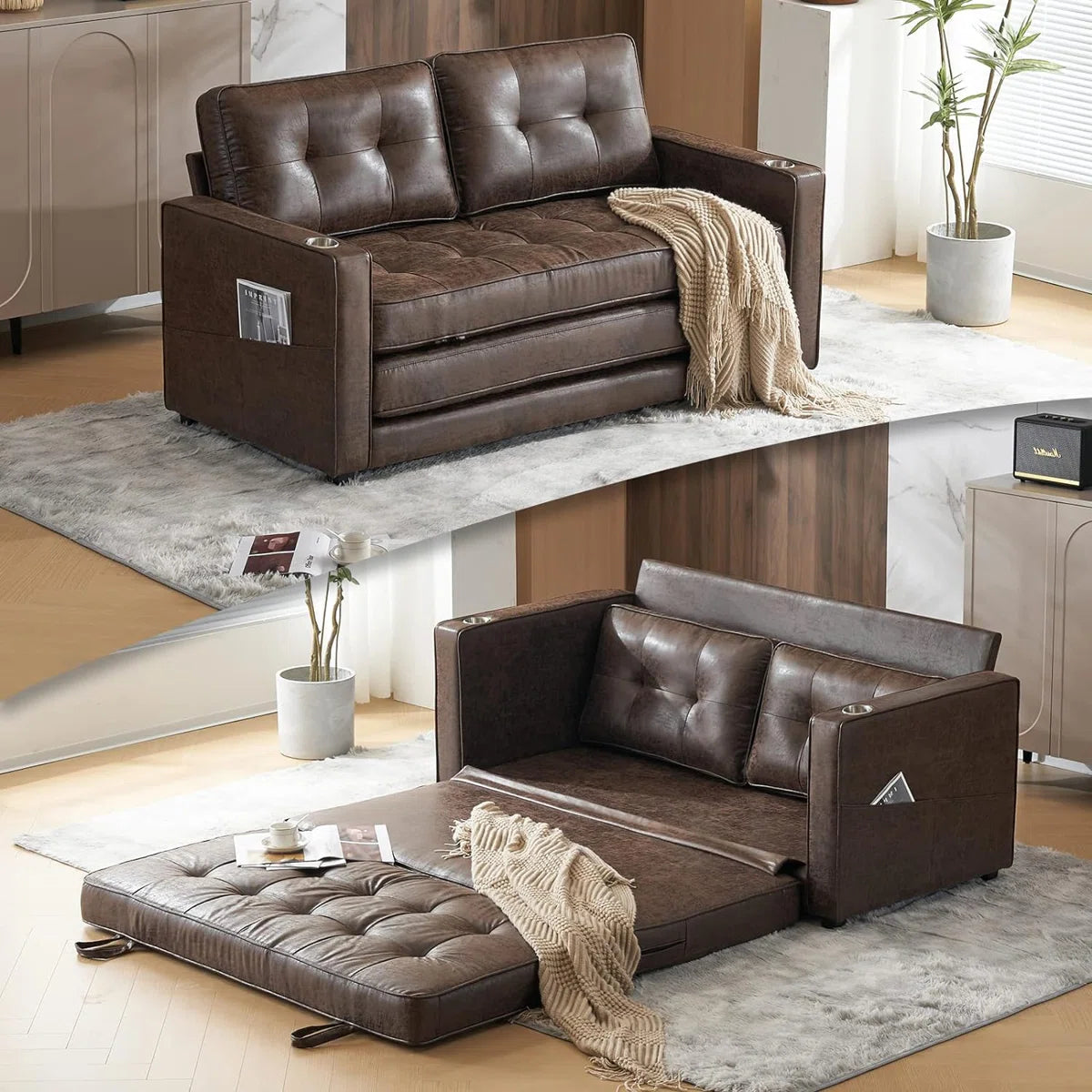 Baxter Convertible Leatherite Sofa, image 6