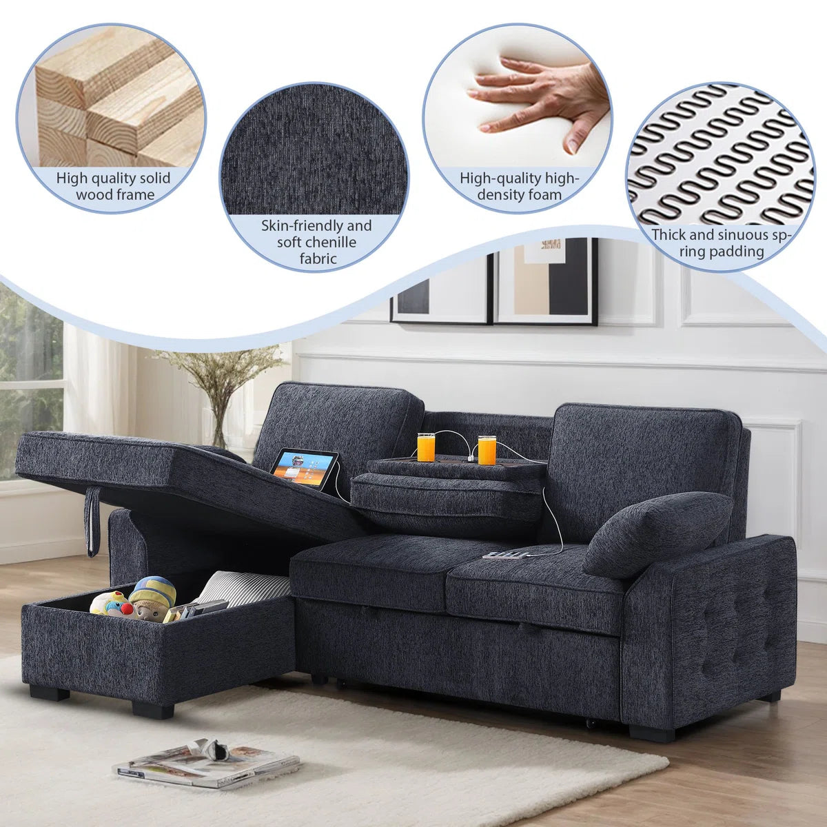 Grayson Storage Sleeper Sectional, image 7