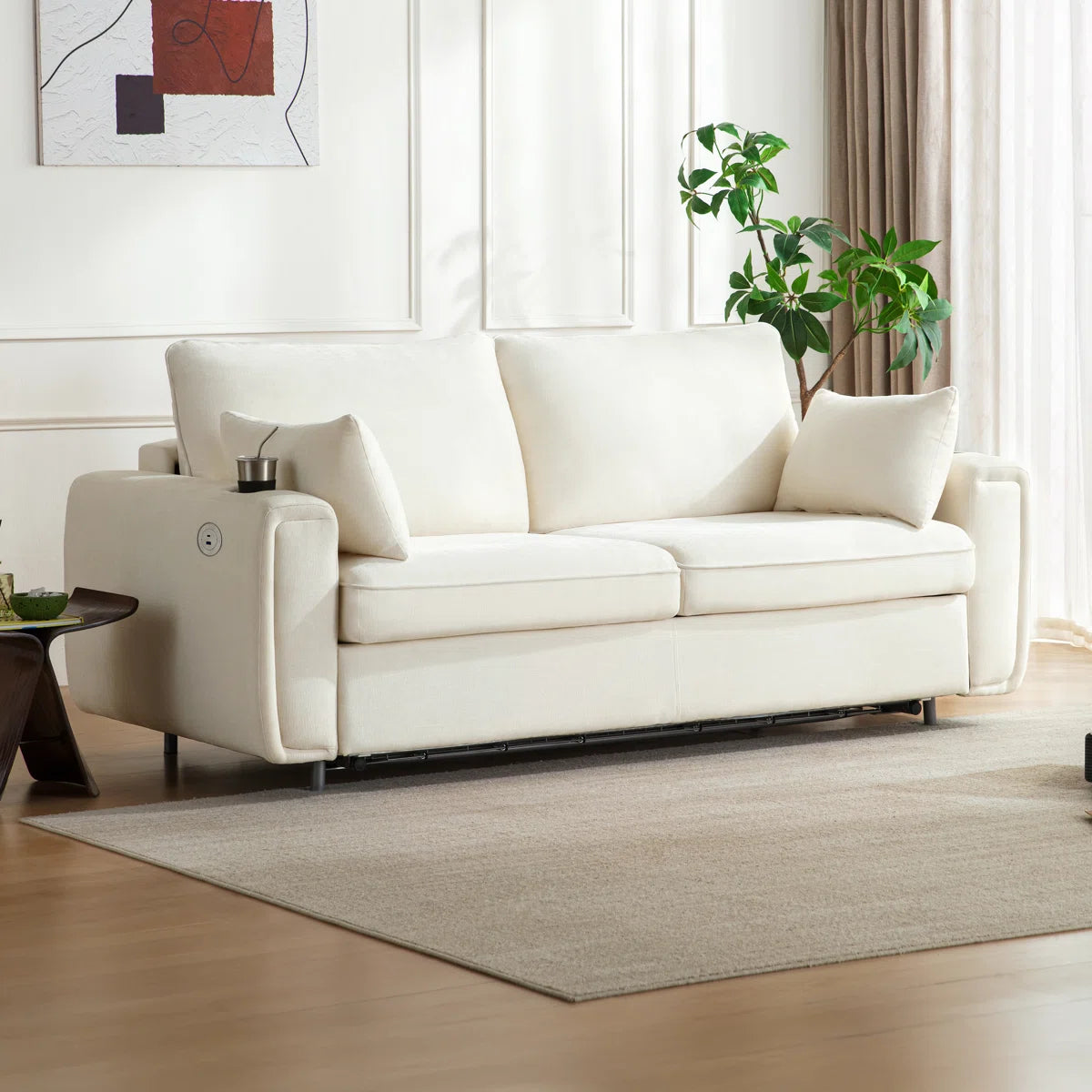 Viora Smart Pull-Out Sofa Bed with USB & Mattress, image 4