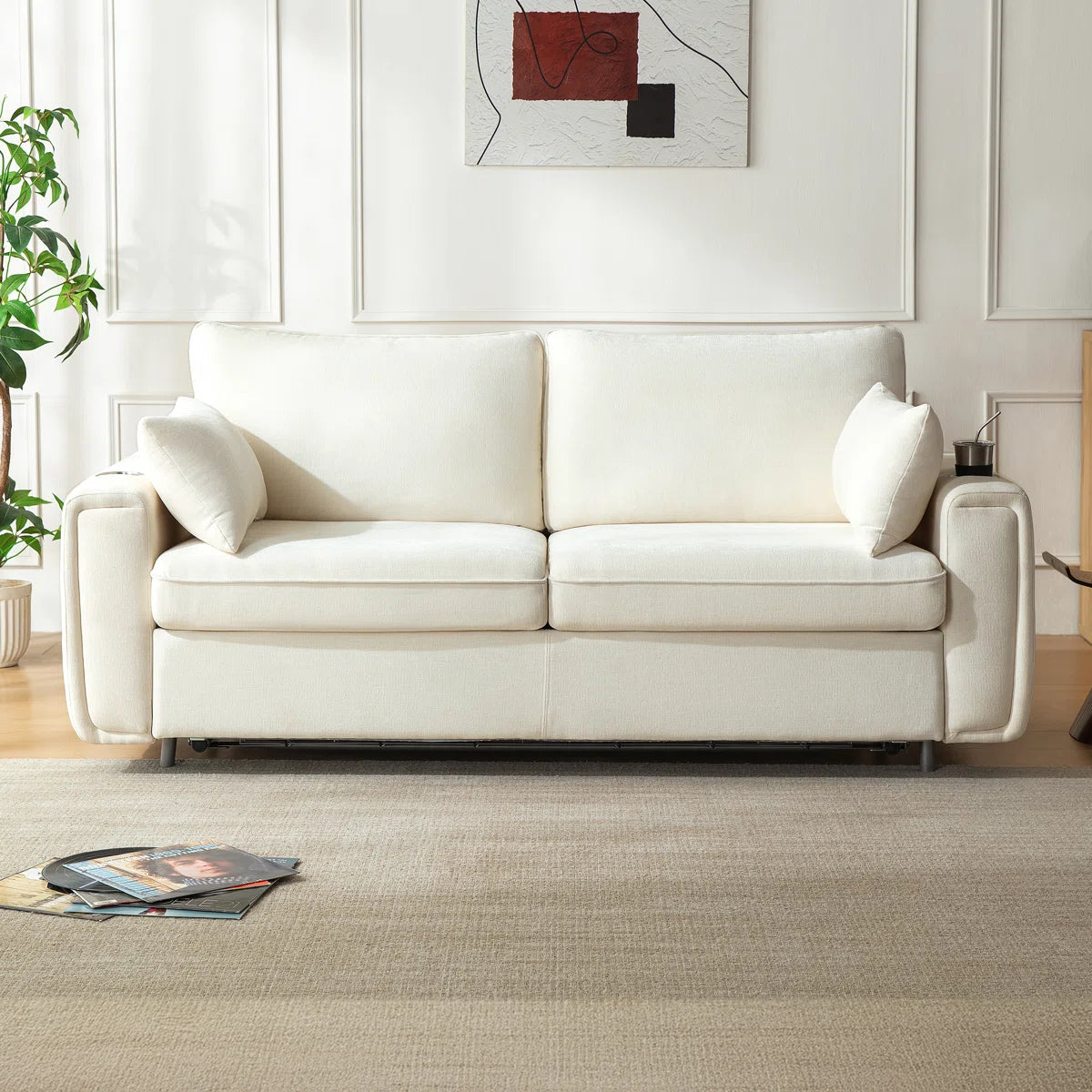 Viora Smart Pull-Out Sofa Bed with USB & Mattress, image 3