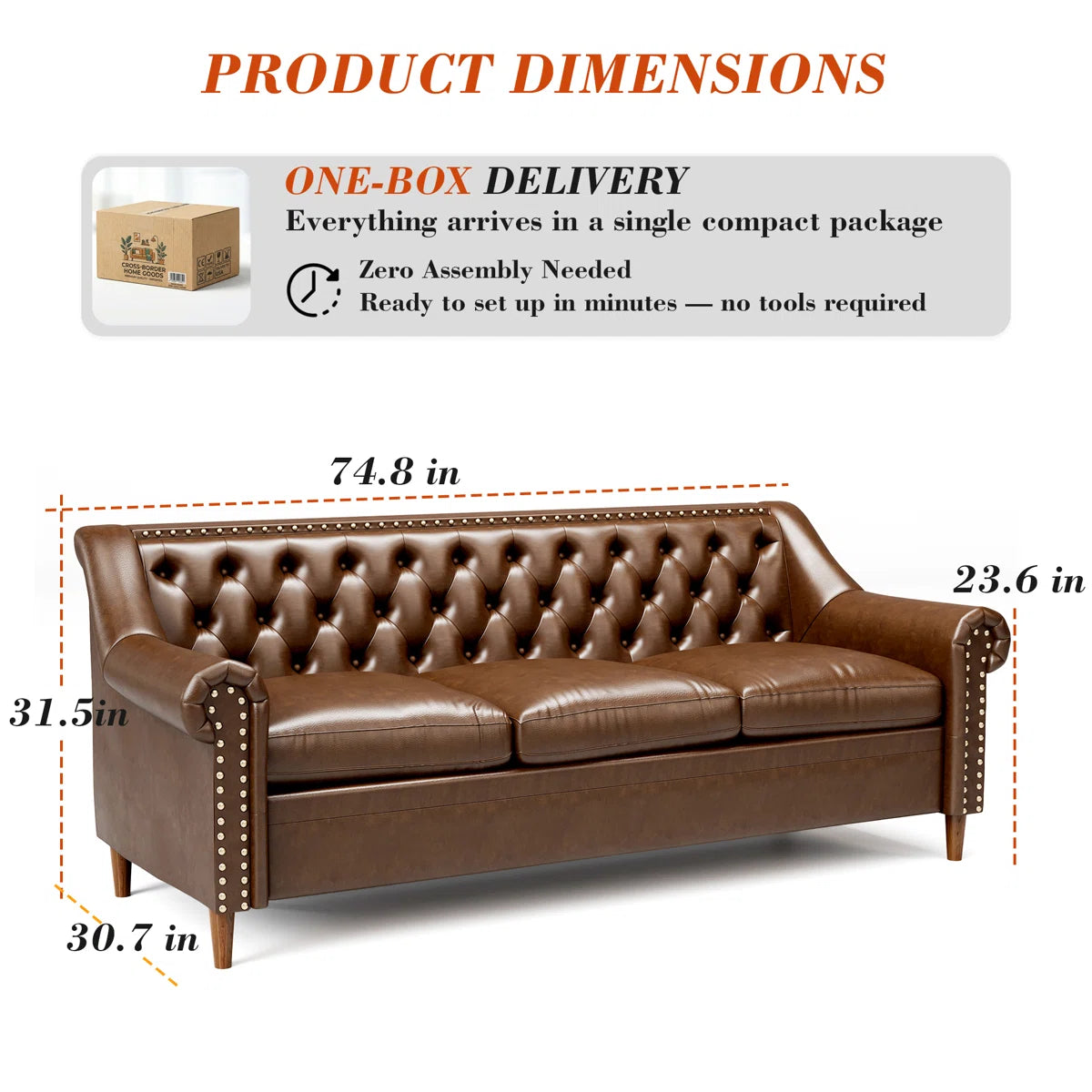 Kingston Leather Sofa, image 4