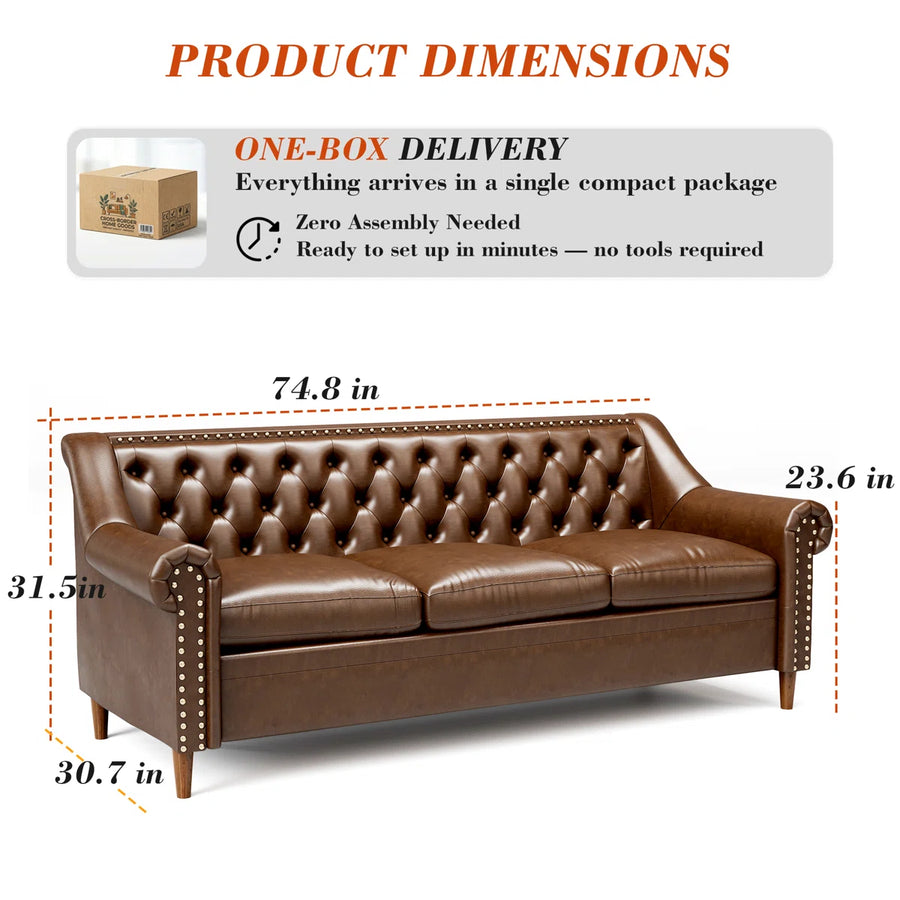 Kingston Leather Sofa, image 4
