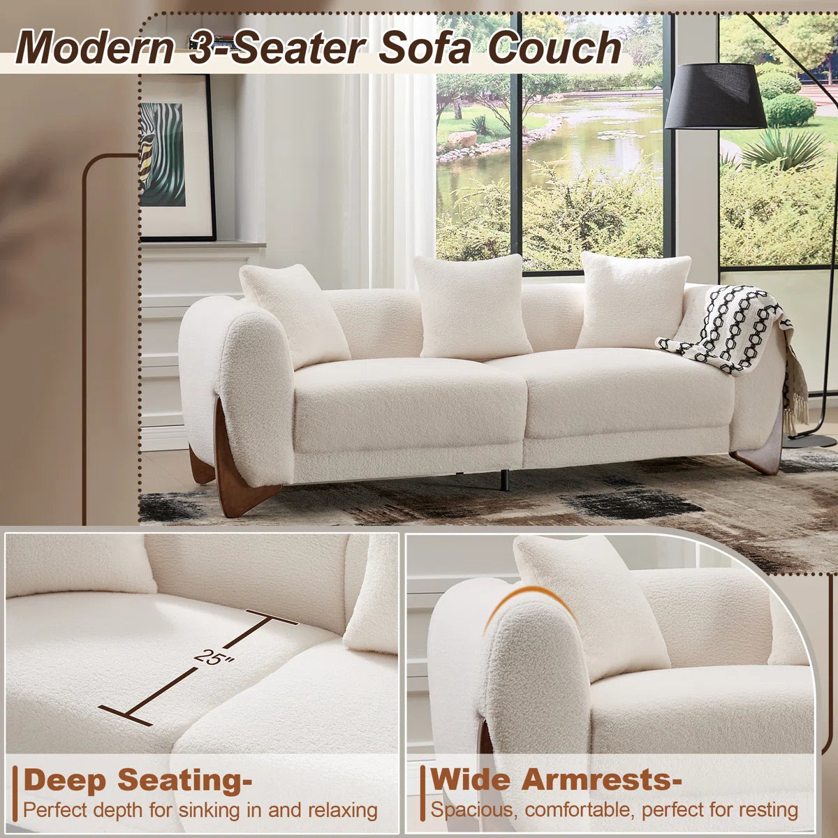 Oslo Bouclé Sofa, image 4