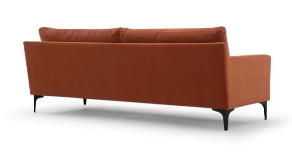 Gary Modern Leather 3-Seater Sofa with Sleek Metal Legs, image 2
