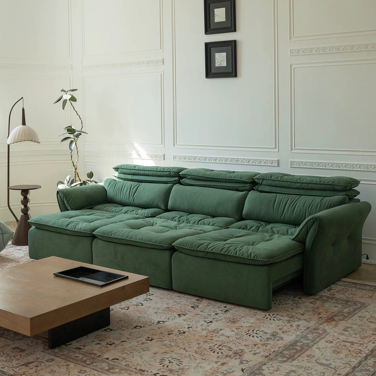 Orvane Motorized Extendable Sofa | Customizable Adjustable Seat Depth Sofa