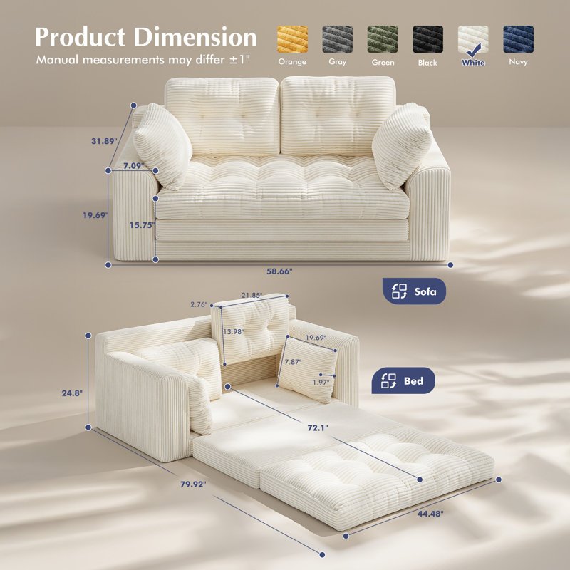 Rivo Convertible Sofa Bed | Folding Sleeper Sofa, image 5