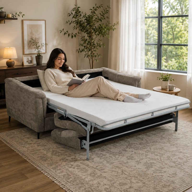 Luno Queen Sleeper Sofa Bed with Mattress